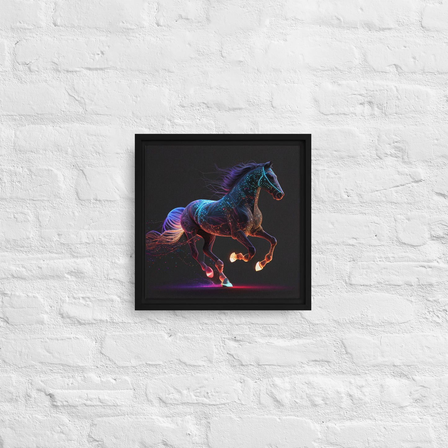 Glowing Galloper Framed Canvas