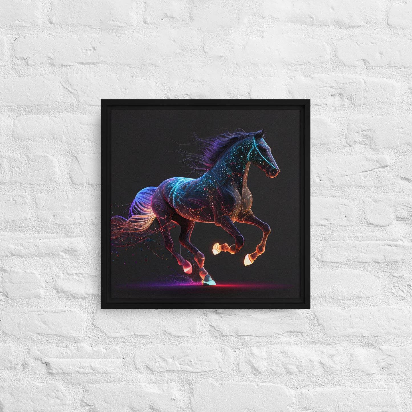 Glowing Galloper Framed Canvas