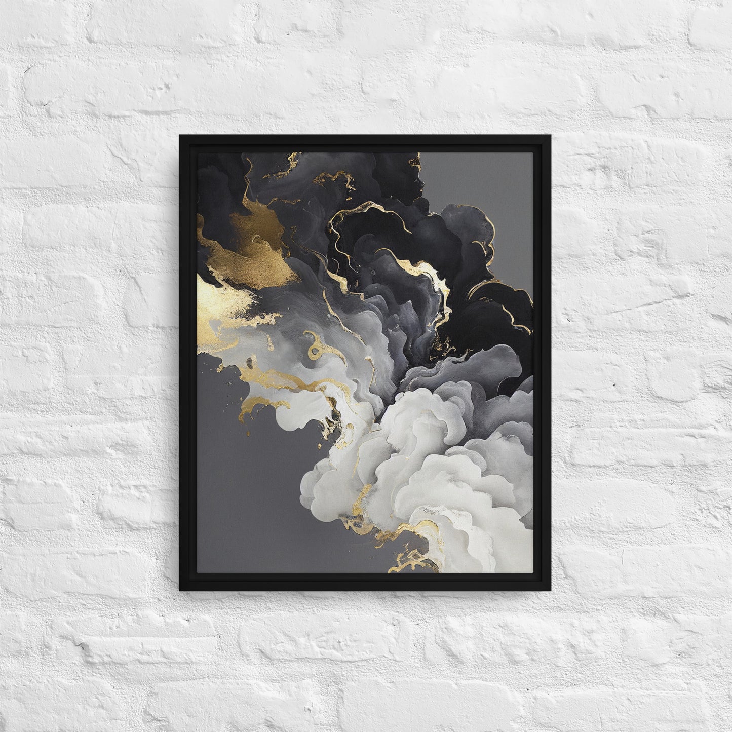 Lustrous Fluid Symphony Framed Canvas