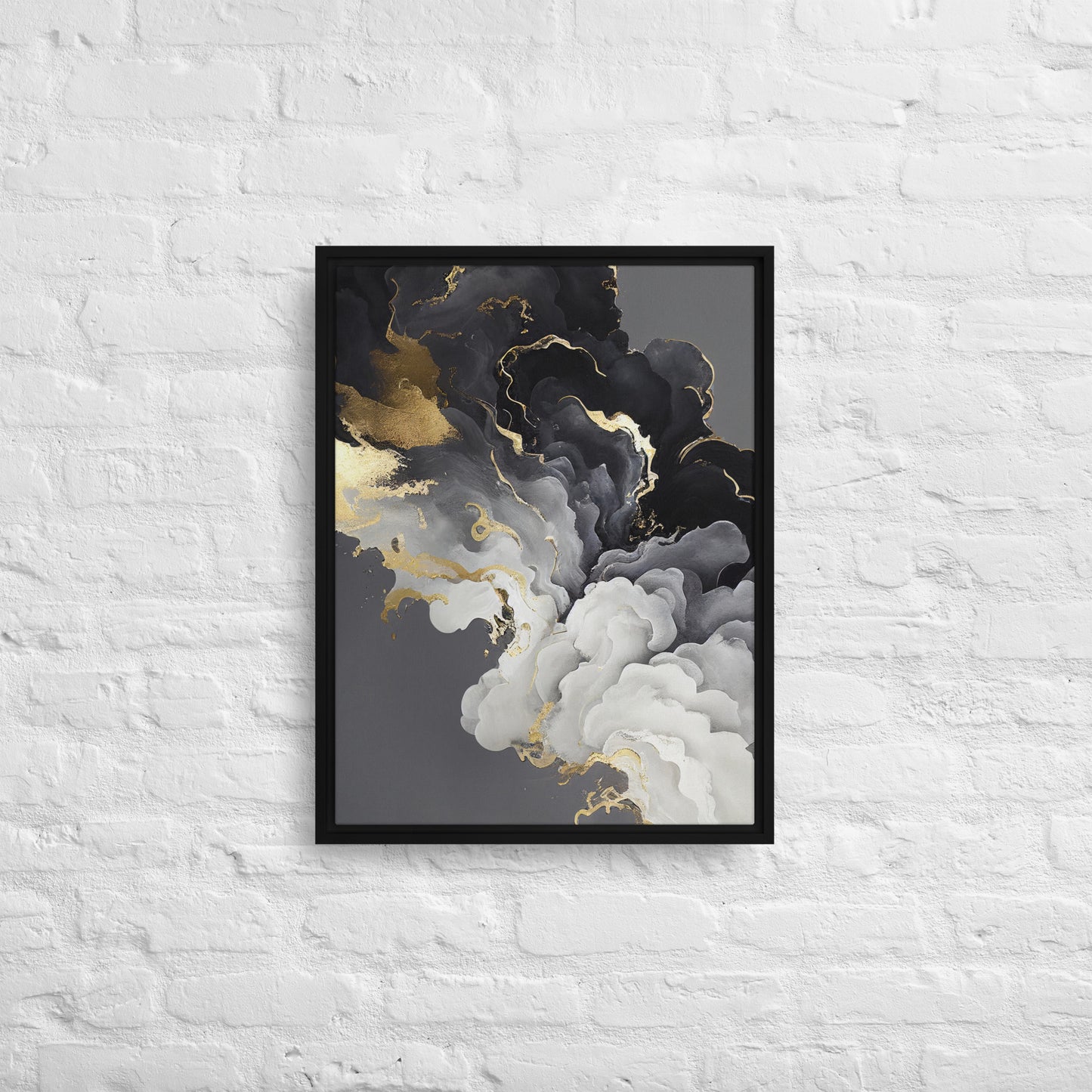 Lustrous Fluid Symphony Framed Canvas