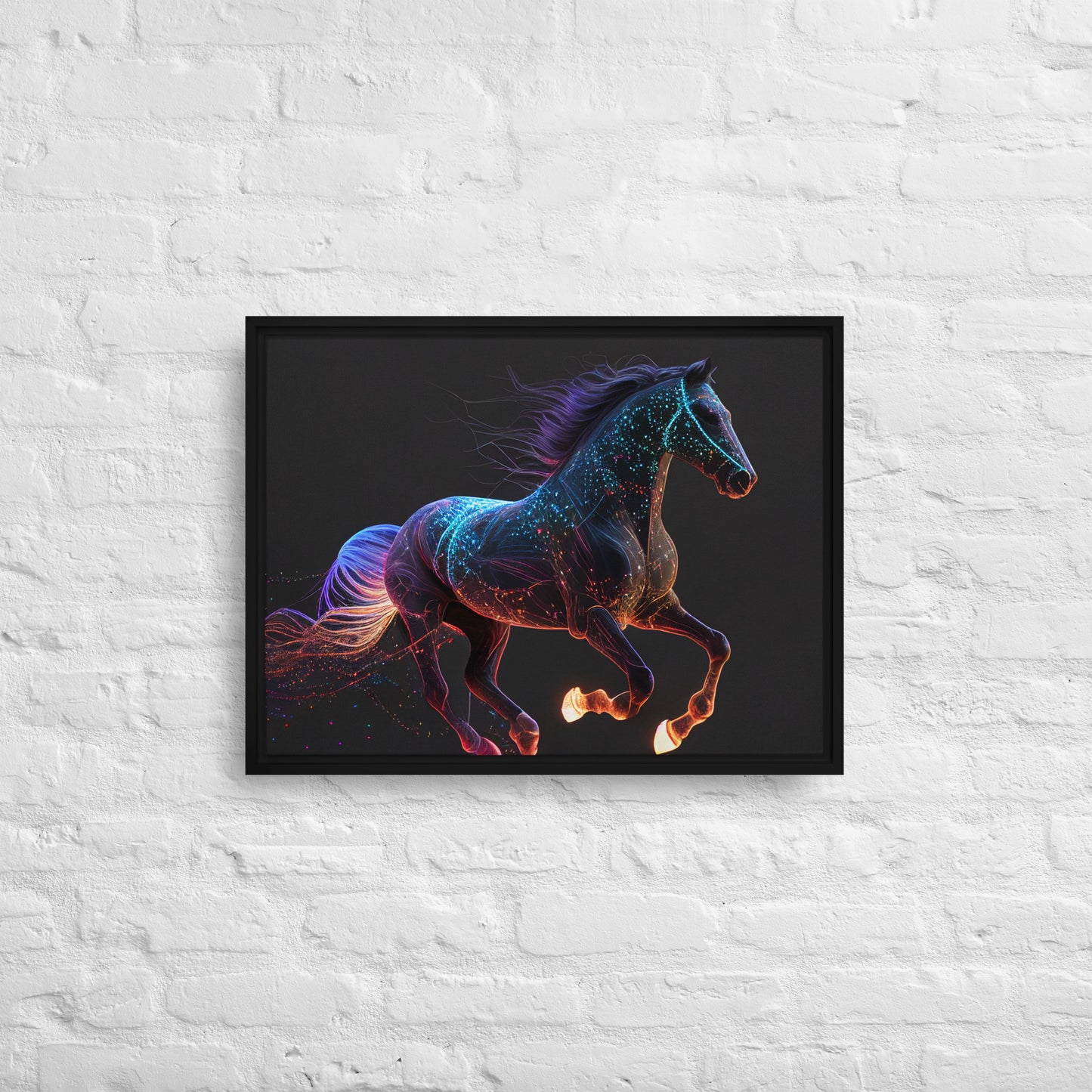 Glowing Galloper Framed Canvas