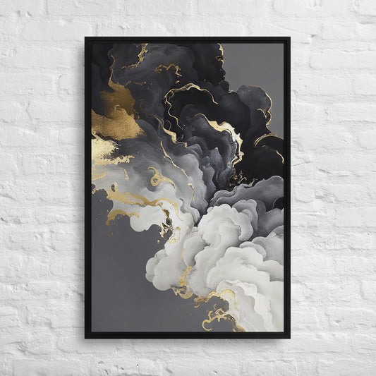 Lustrous Fluid Symphony Framed Canvas