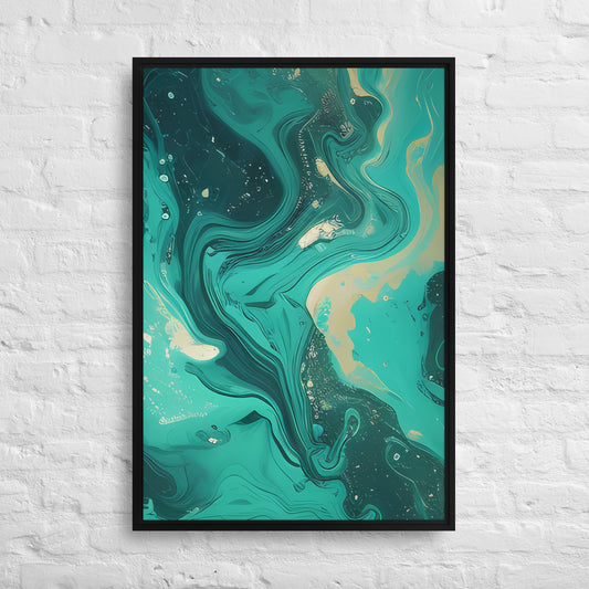 Enigmatic Emerald Framed Canvas