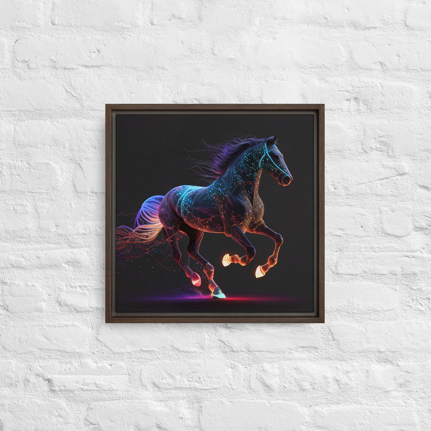 Glowing Galloper Framed Canvas