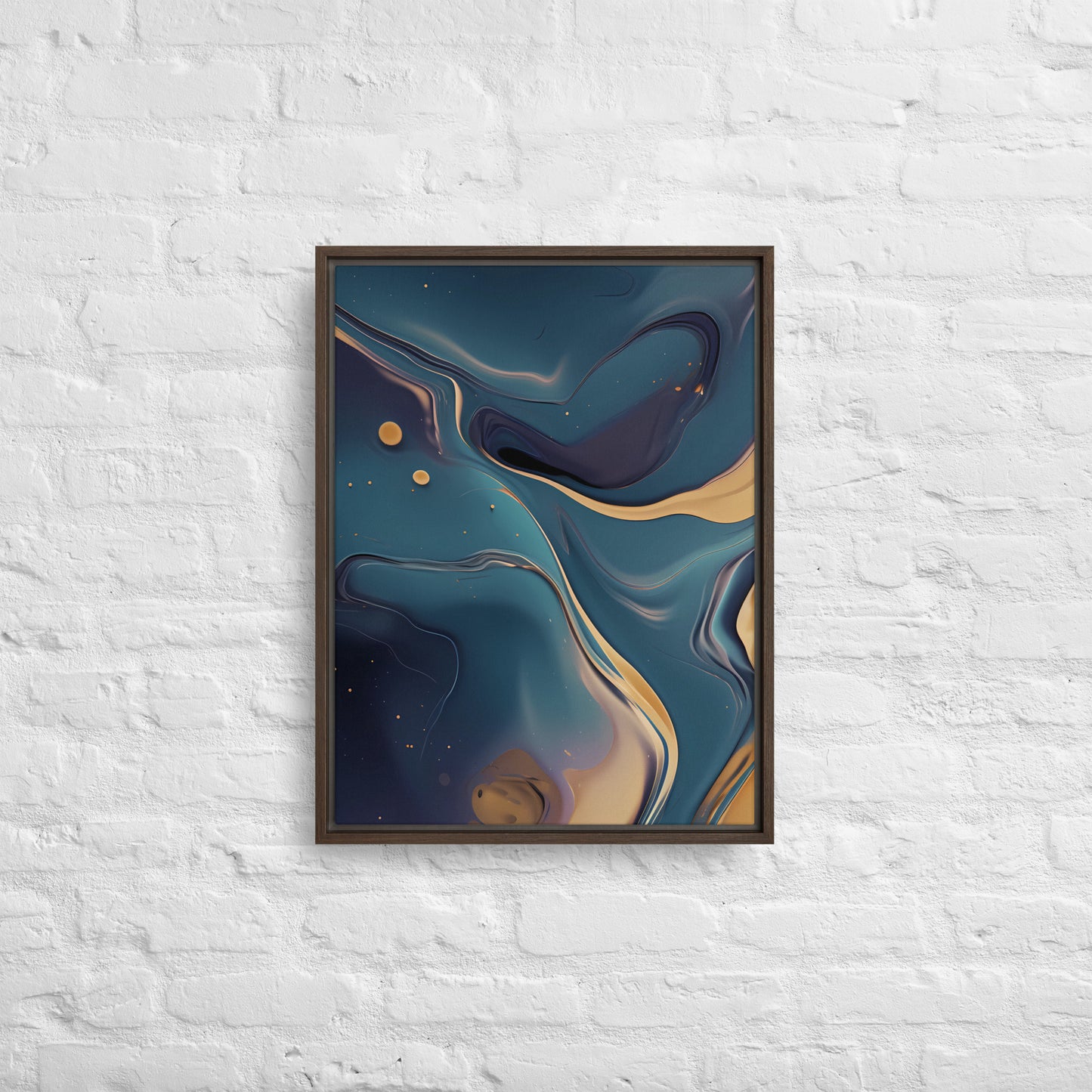 Serene Splendor: Dynamic Abstract Fluid Art Canvas