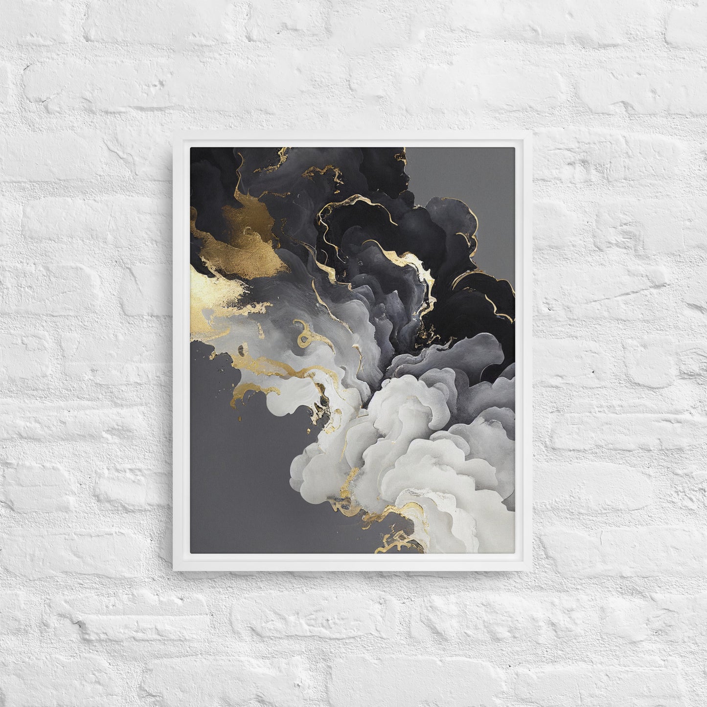 Lustrous Fluid Symphony Framed Canvas