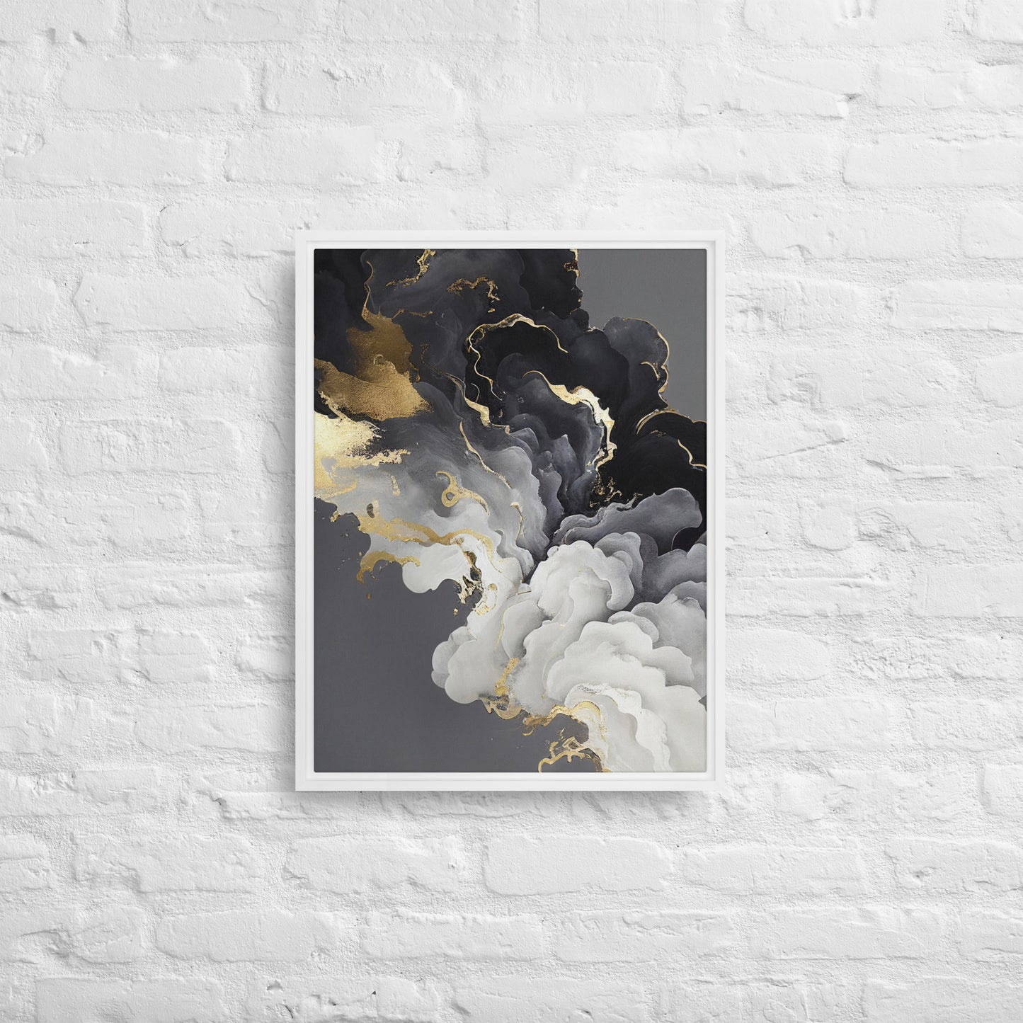 Lustrous Fluid Symphony Framed Canvas