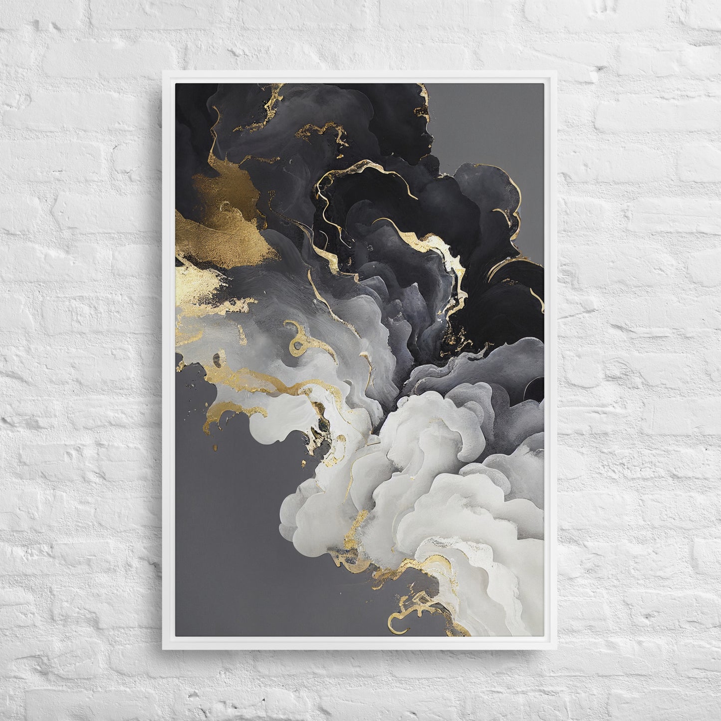 Lustrous Fluid Symphony Framed Canvas