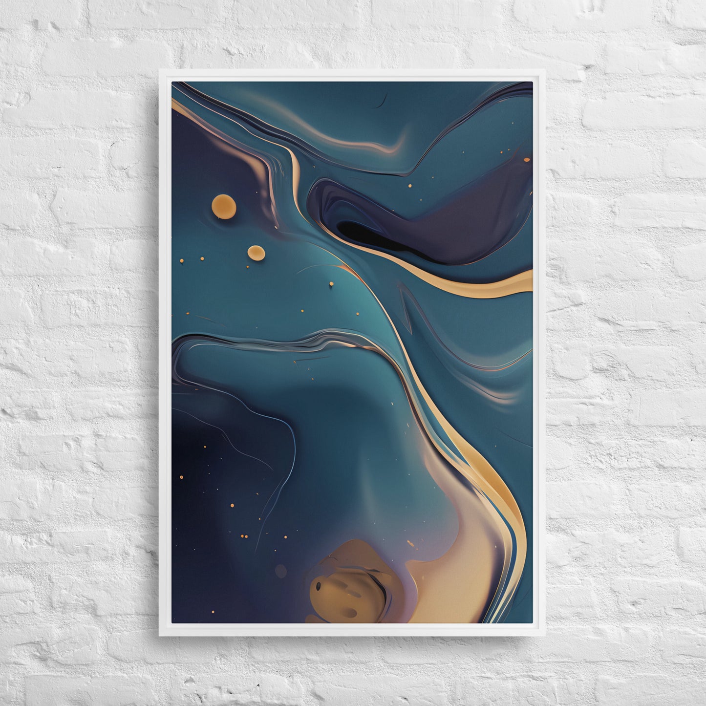 Serene Splendor: Dynamic Abstract Fluid Art Canvas